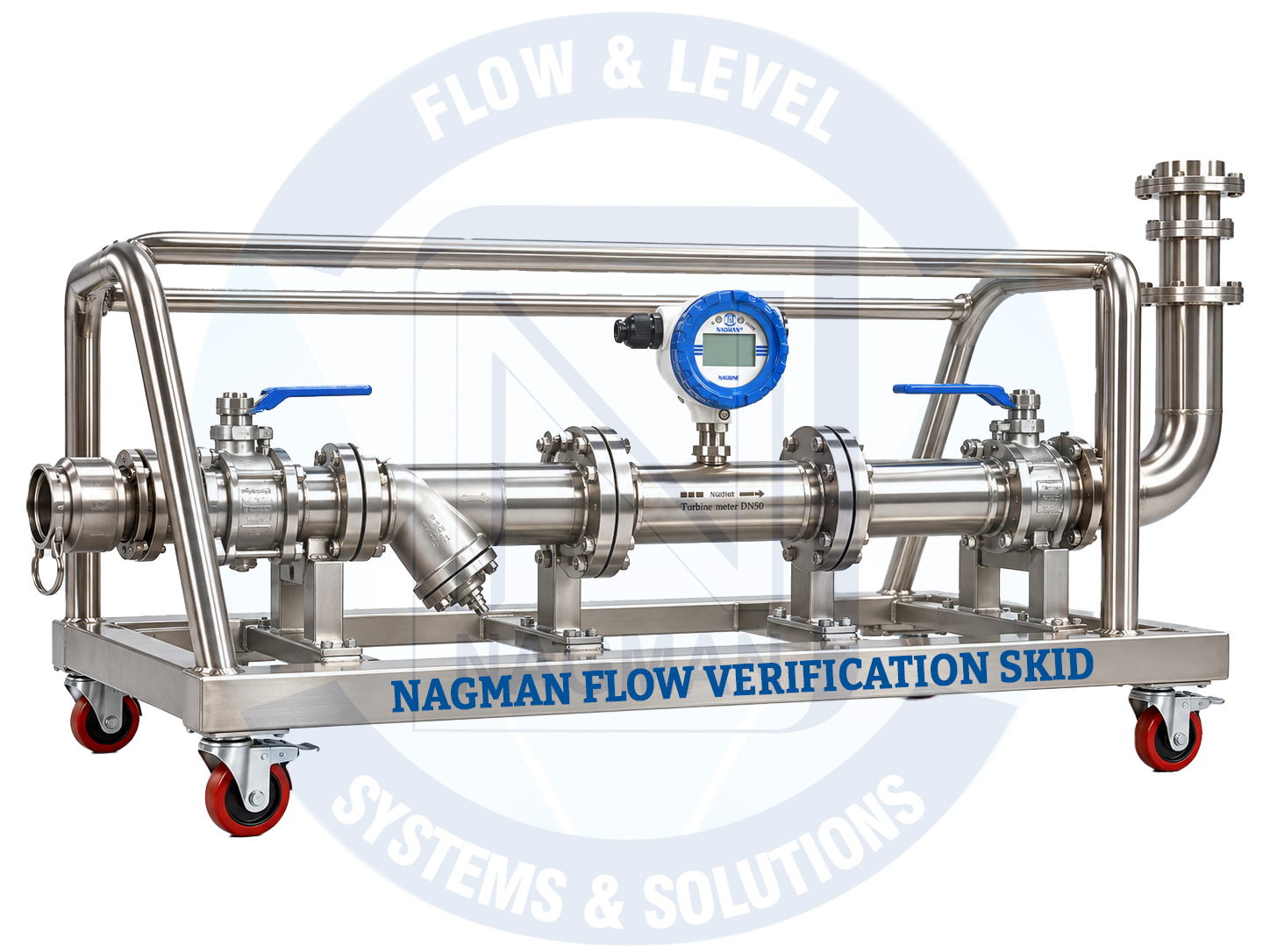 Nagman stainless steel turbine flow verification skid for lorry and tanker unloading