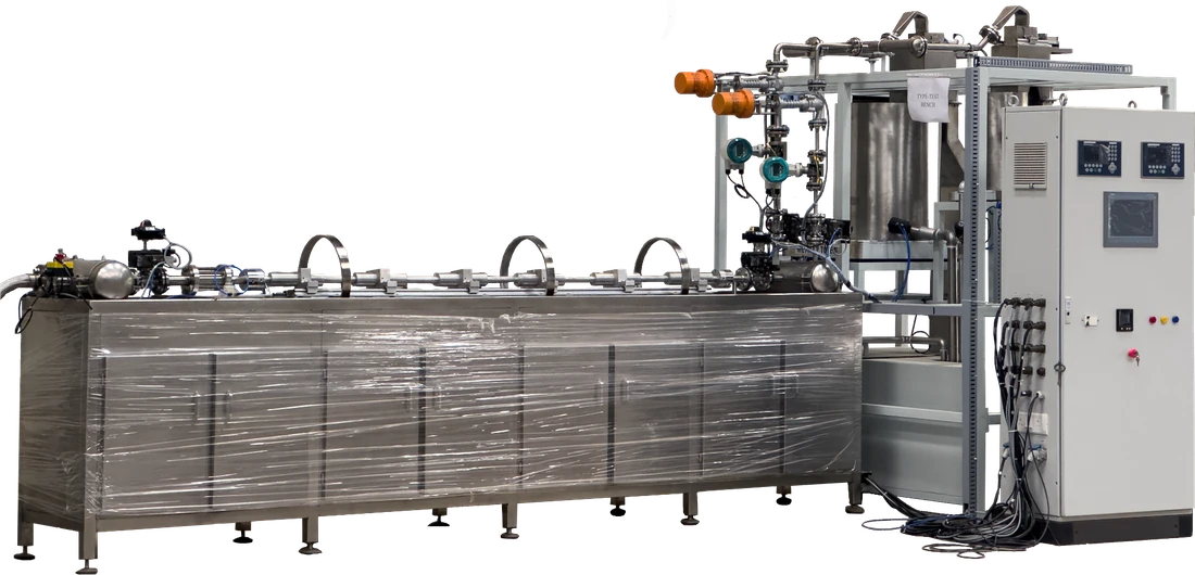 Nagman type test bench with integrated control cabinet